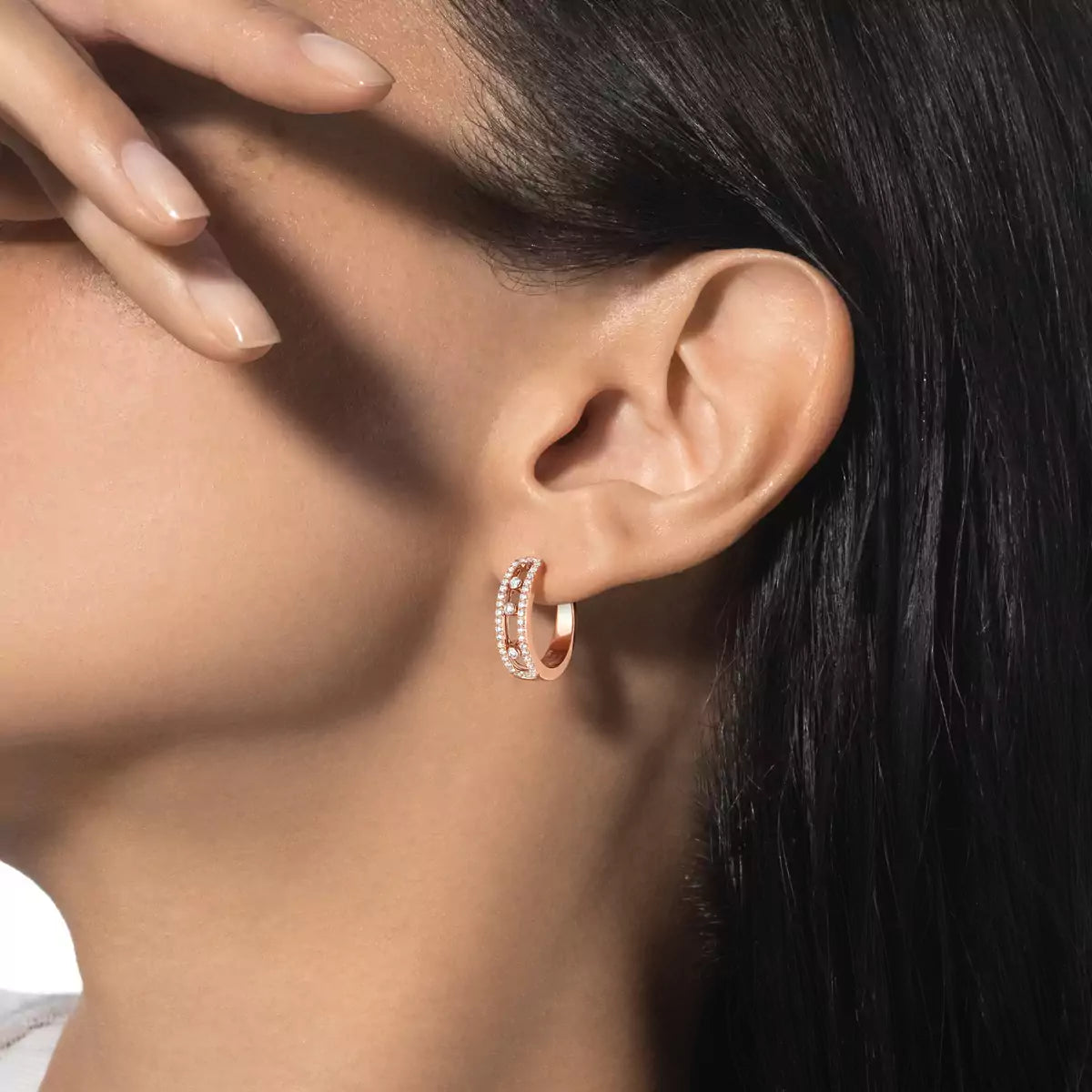[Eterna Jewels]Diamond Pave_ Hoop Earrings Move