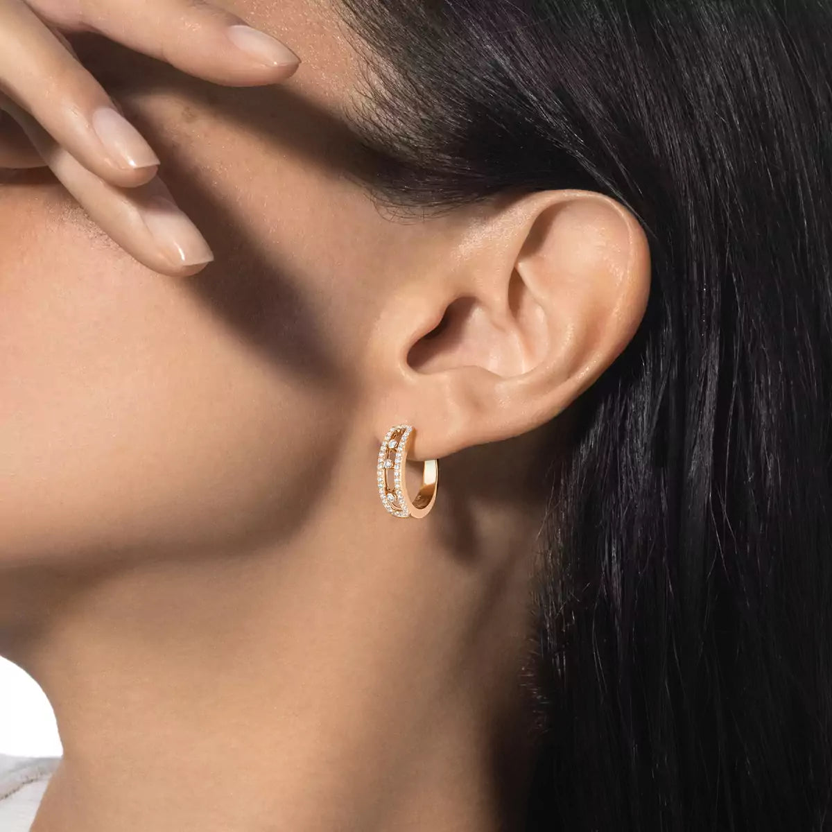 [Eterna Jewels]Diamond Pave_ Hoop Earrings Move