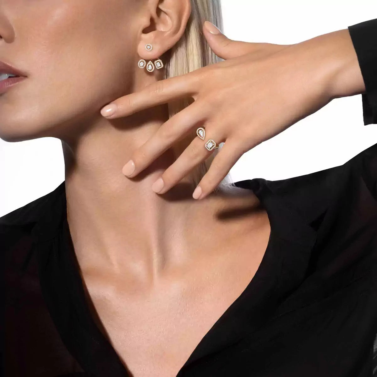 [Eterna Jewels] My Twin Trio  Diamond Earrings