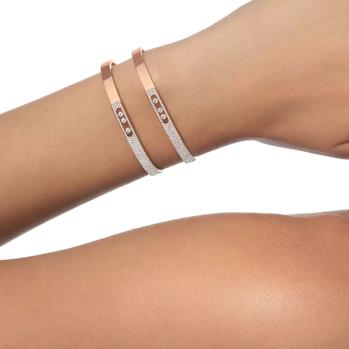 [Eterna Jewels]Move Noa Rose Gold Pavé Diamond Bangle Bracelet
