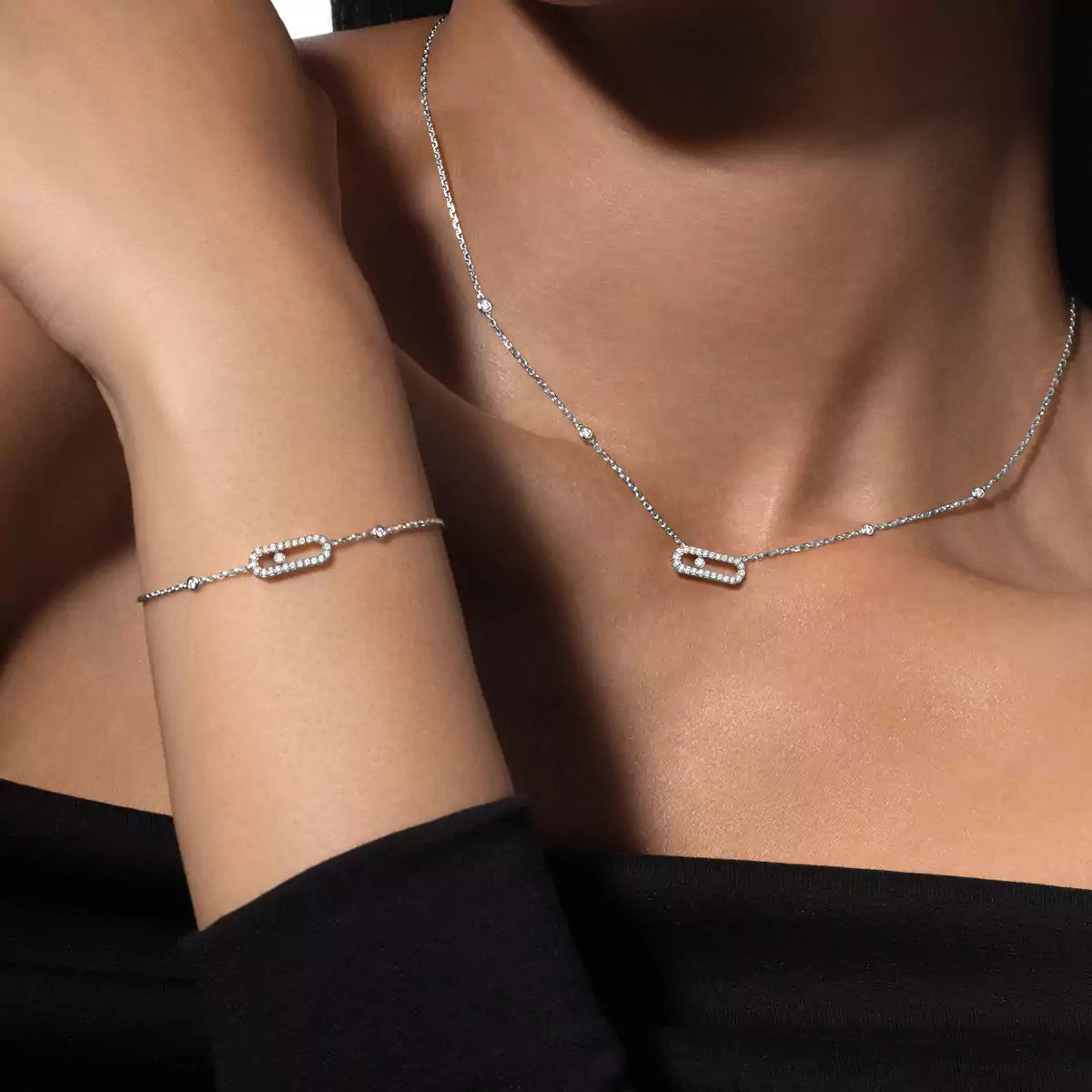 [Eterna Jewels]Diamond Necklace Move Uno