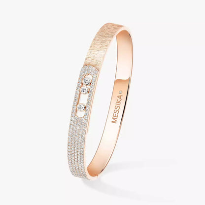 [Eterna Jewels]Move Noa Ciselé half pavé bangle