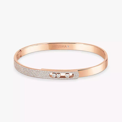 [Eterna Jewels]Move Noa Rose Gold Pavé Diamond Bangle Bracelet