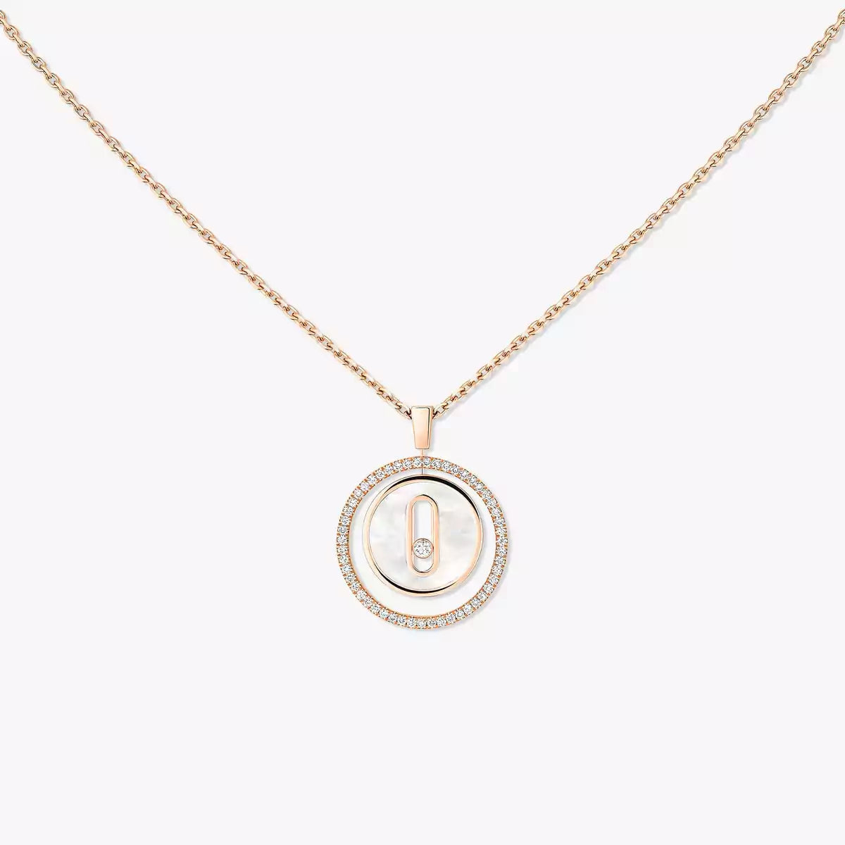 [Eterna Jewels]Lucky Move Diamond Necklace in Rose Gold and White Mother-of-Pearl