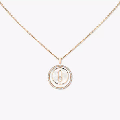 [Eterna Jewels]Lucky Move Diamond Necklace in Rose Gold and White Mother-of-Pearl