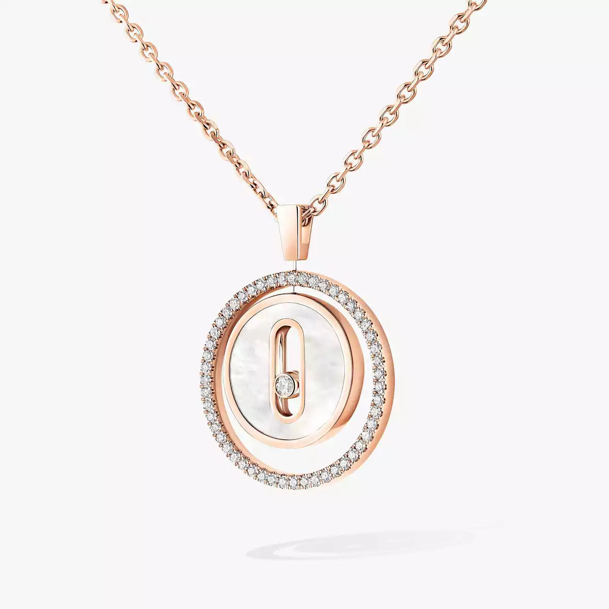 [Eterna Jewels]Lucky Move Diamond Necklace in Rose Gold and White Mother-of-Pearl