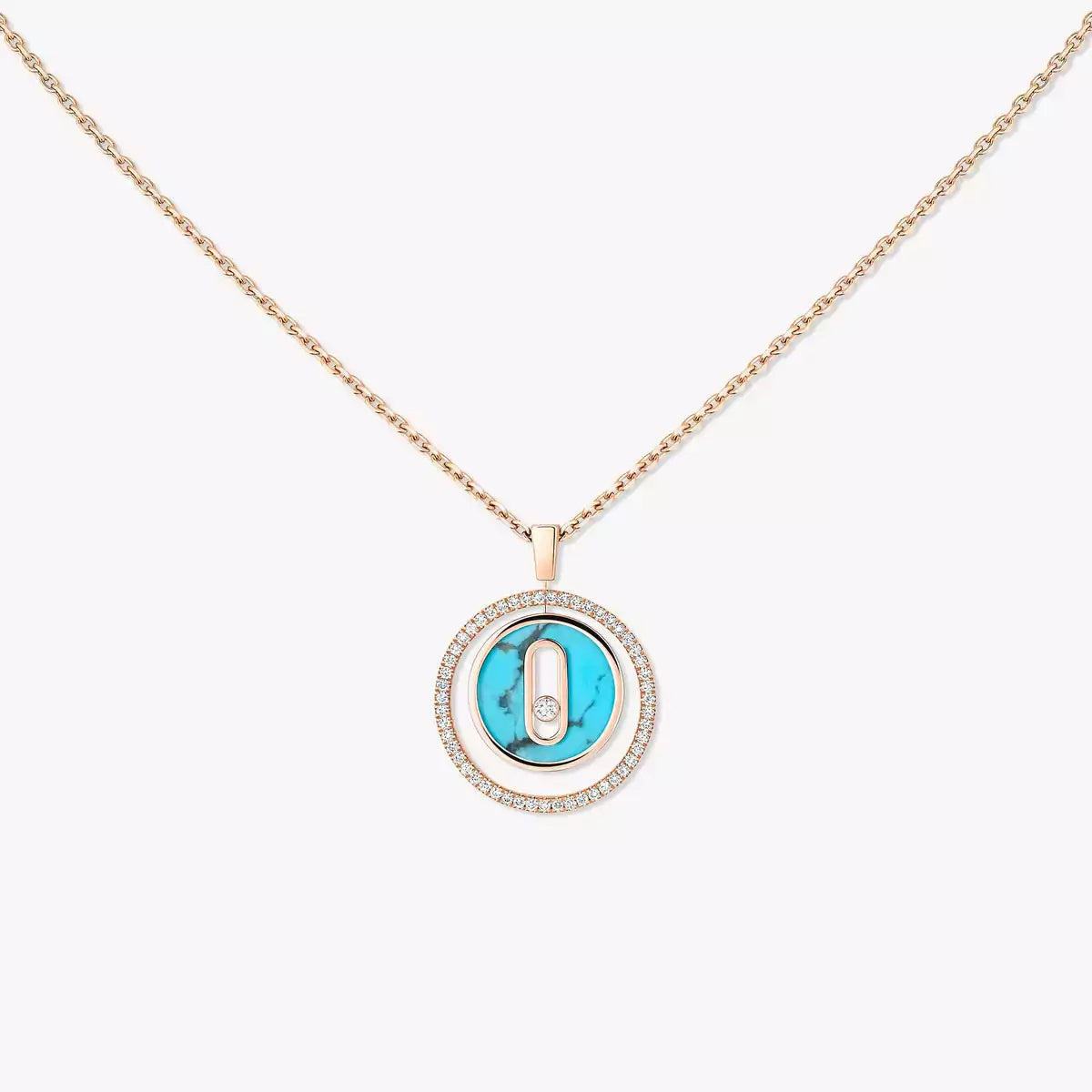 [Eterna Jewels]Lucky Move Diamond Necklace in Rose Gold and White Mother-of-Pearl