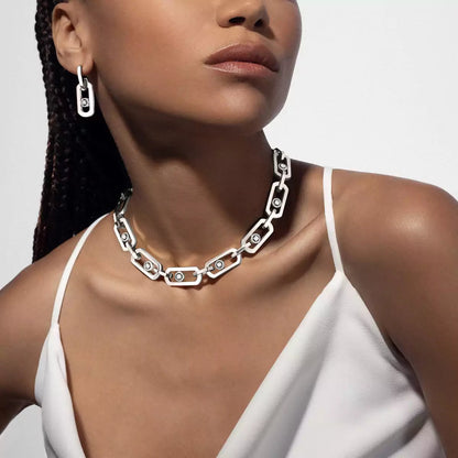 [Eterna Jewels]So Move XL Diamond Pendant Earrings