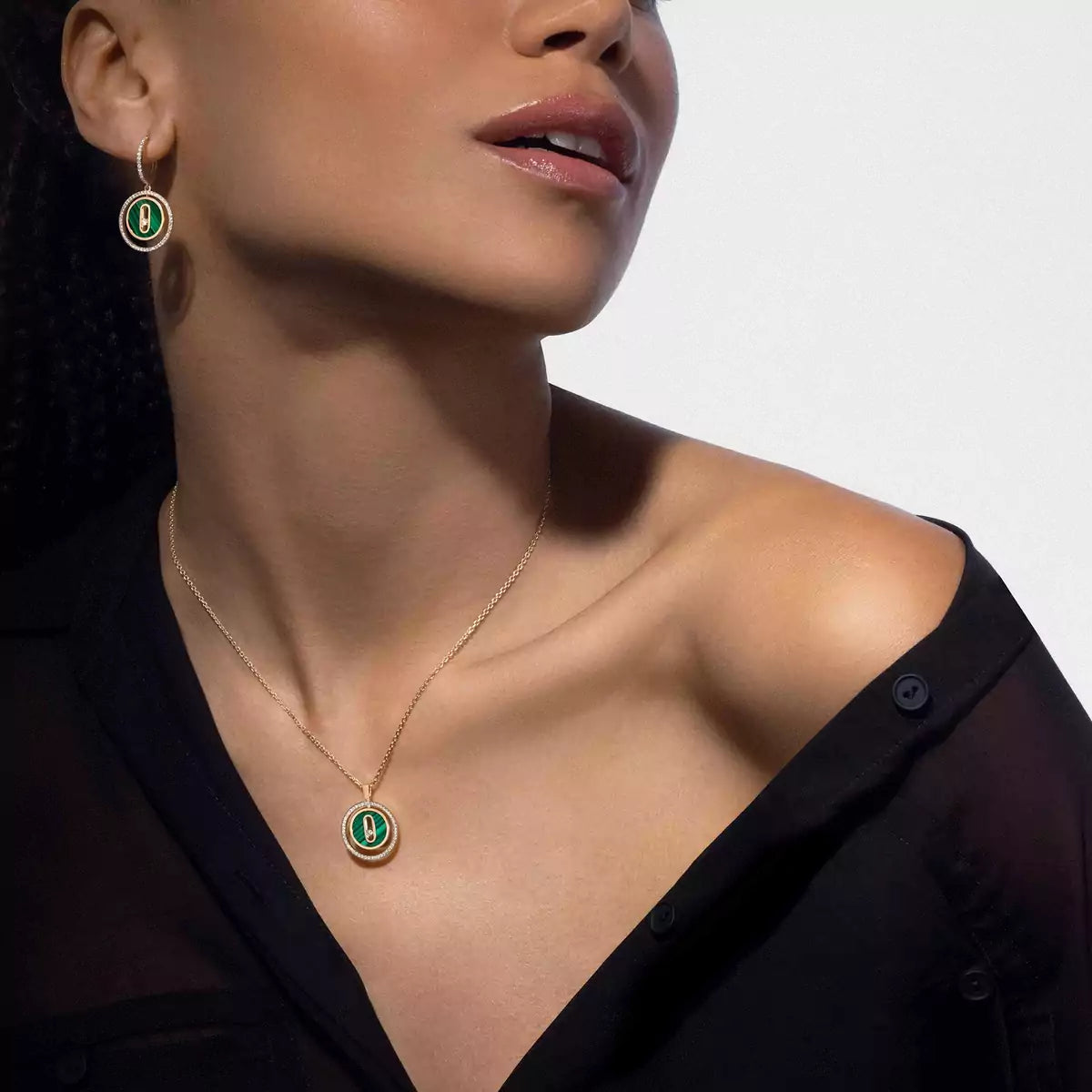[Eterna Jewels]Lucky Move Diamond Necklace in Rose Gold and White Mother-of-Pearl