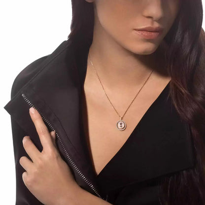 [Eterna Jewels]Lucky Move Diamond Necklace in Rose Gold and White Mother-of-Pearl