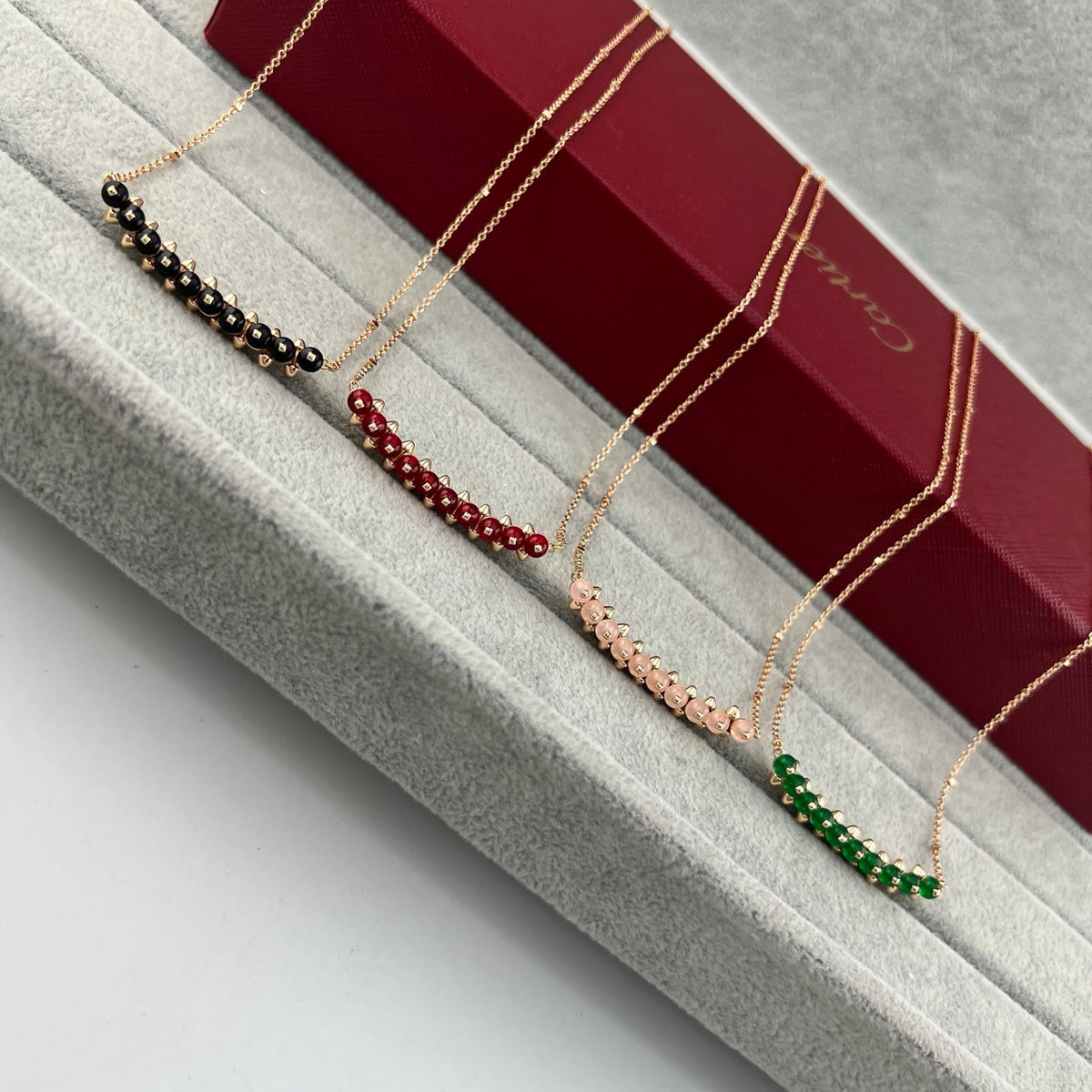 [Eterna Jewels]NEW STUD COLORED GEM PENDANT NECKLACE