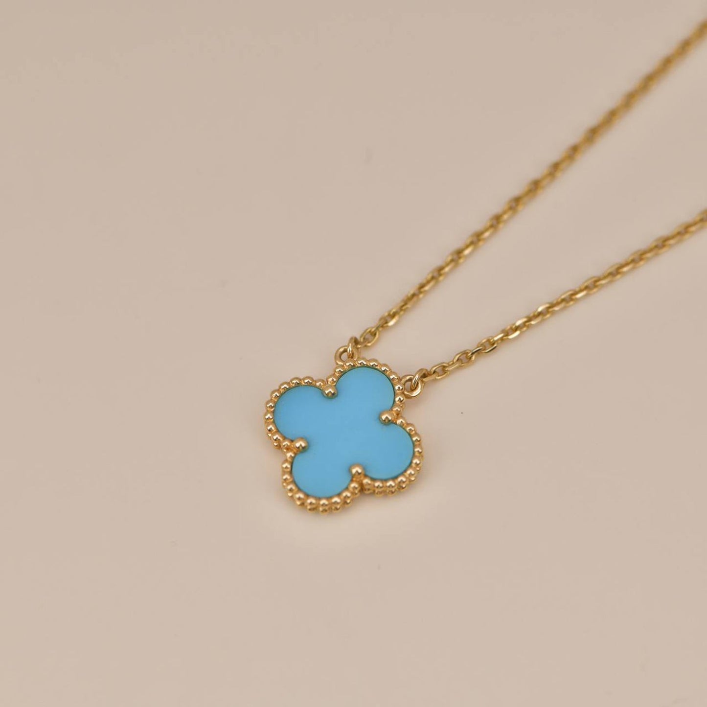 [Eterna Jewels]CLOVER 15MM VINTAGE TURQUOISE NECKLACE