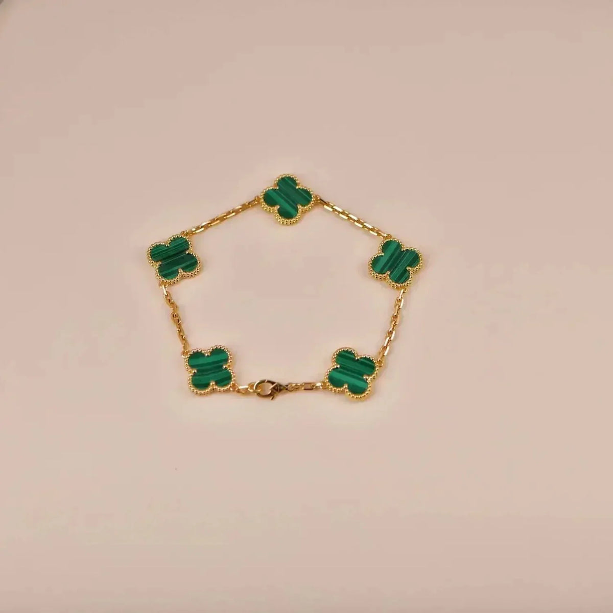 [Eterna Jewels] CLOVER 5 MOTIF MALACHITE BRACELET COLLECTION