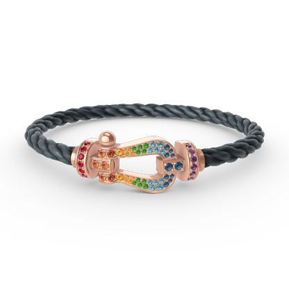 [Eterna Jewels]FORCE LARGE HORSESHOE  COLORED DIAMOND BRACELET ROSE GOLD