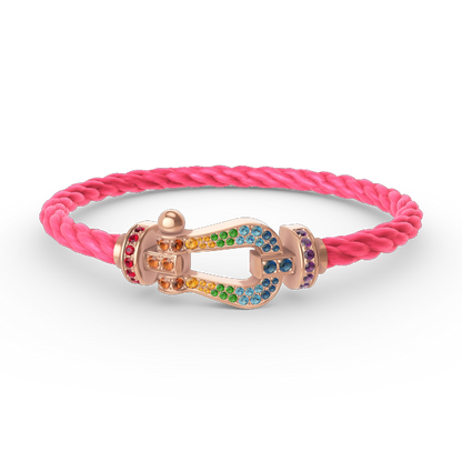 [Eterna Jewels]FORCE LARGE HORSESHOE  COLORED DIAMOND BRACELET ROSE GOLD