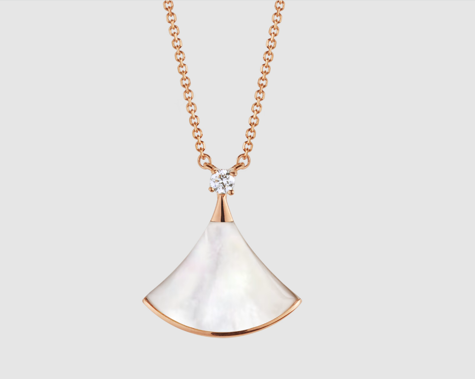 [Eterna Jewels]DREAM NECKLACE WHITE MOP PINK GOLD 1 DIAMOND