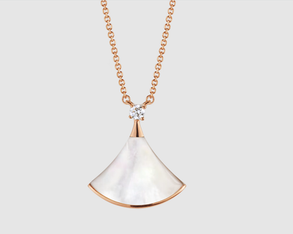 [Eterna Jewels]DREAM NECKLACE WHITE MOP PINK GOLD 1 DIAMOND