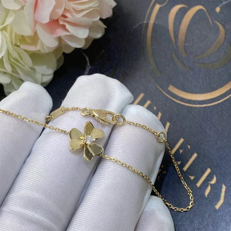 [Eterna Jewels]FRIVOLE GOLD FLOWER PINK MALACHITE BRACELET