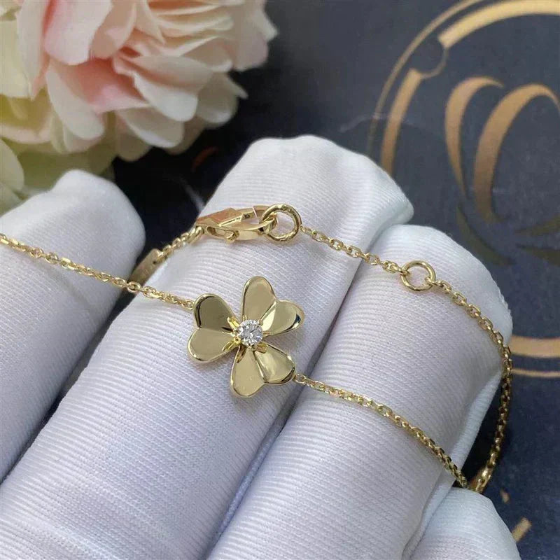 [Eterna Jewels]FRIVOLE GOLD FLOWER PINK MALACHITE BRACELET