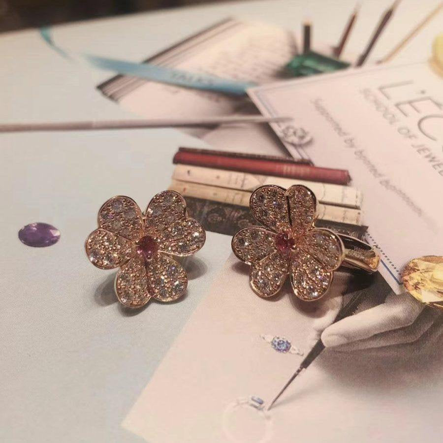 [Eterna Jewels]FRIVOLE PINK GOLD FLOWER DIAMOND EARRINGS
