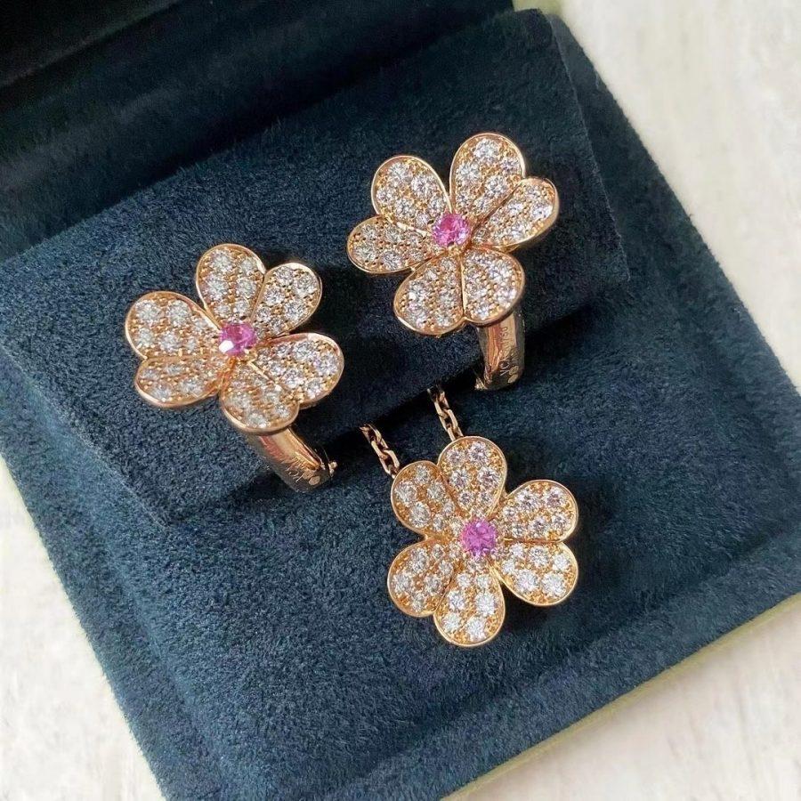 [Eterna Jewels]FRIVOLE PINK GOLD FLOWER DIAMOND EARRINGS