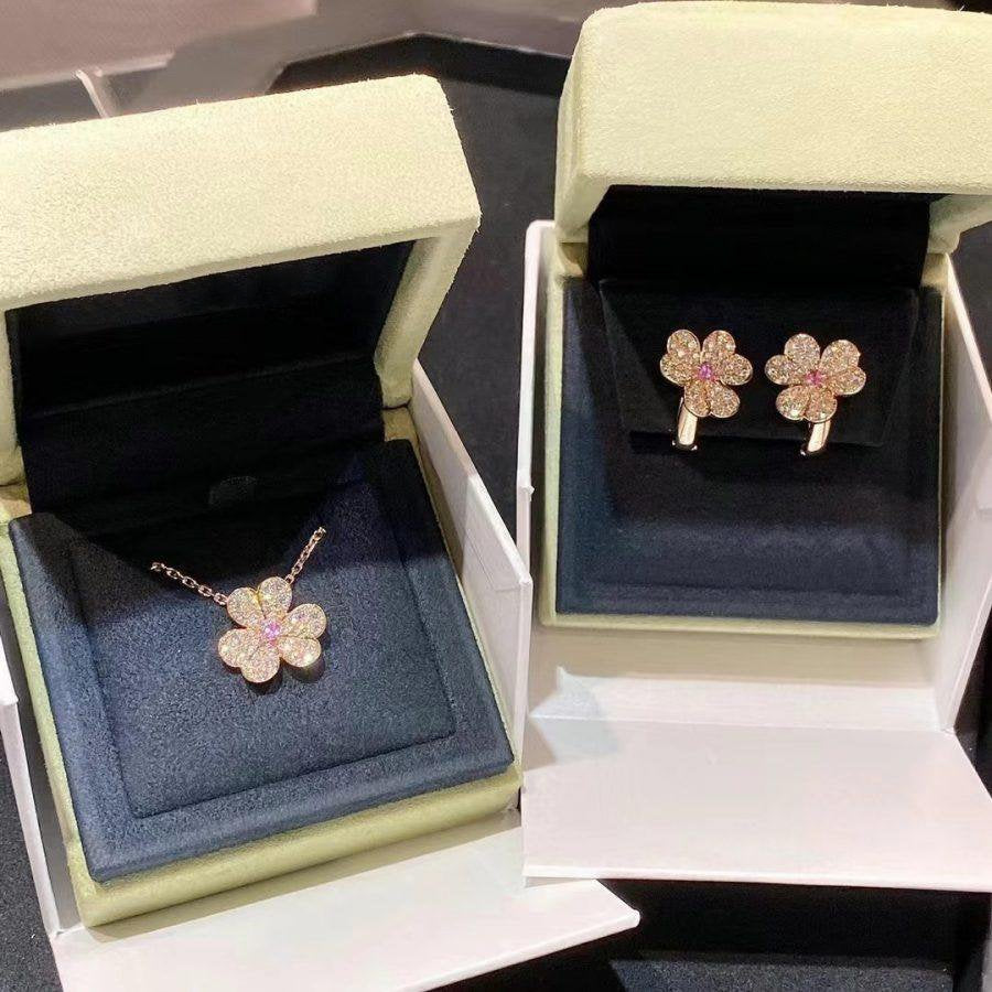 [Eterna Jewels]FRIVOLE PINK GOLD FLOWER DIAMOND EARRINGS