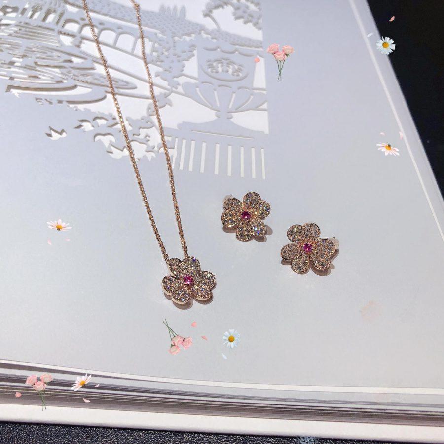 [Eterna Jewels]FRIVOLE PINK GOLD FLOWER DIAMOND EARRINGS