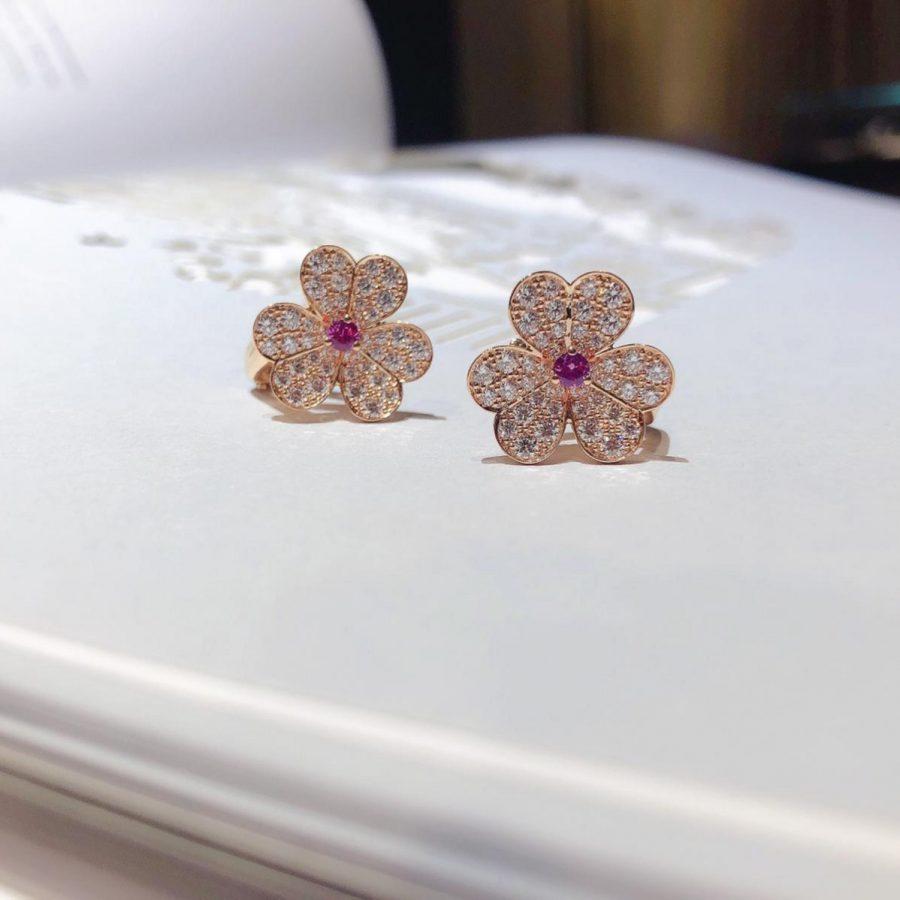 [Eterna Jewels]FRIVOLE PINK GOLD FLOWER DIAMOND EARRINGS