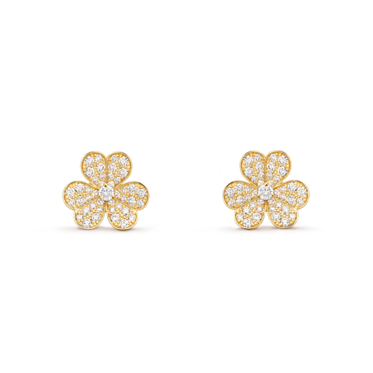 [Eterna Jewels]FRIVOLE GOLD FLOWER DIAMOND EARRINGS