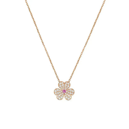 [Eterna Jewels]FRIVOLE ROSE GOLD FLOWER DIAMOND NECKLACE