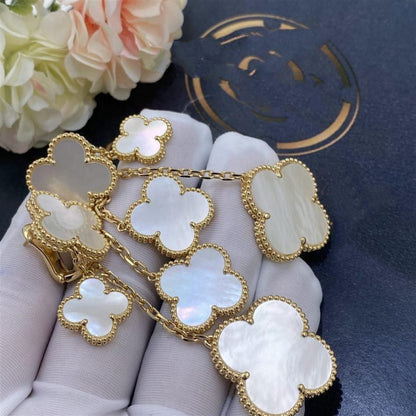 [Eterna Jewels]CLOVER EARRINGS WHITE MOP 4 MOTIFS GOLD