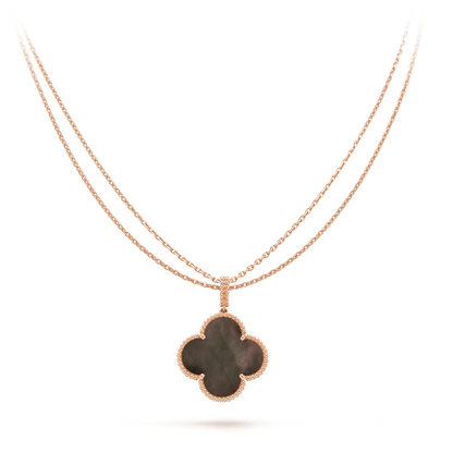[Eterna Jewels]CLOVER 25MM GOLD DARK MOP BIG CLOVER NECKLACE
