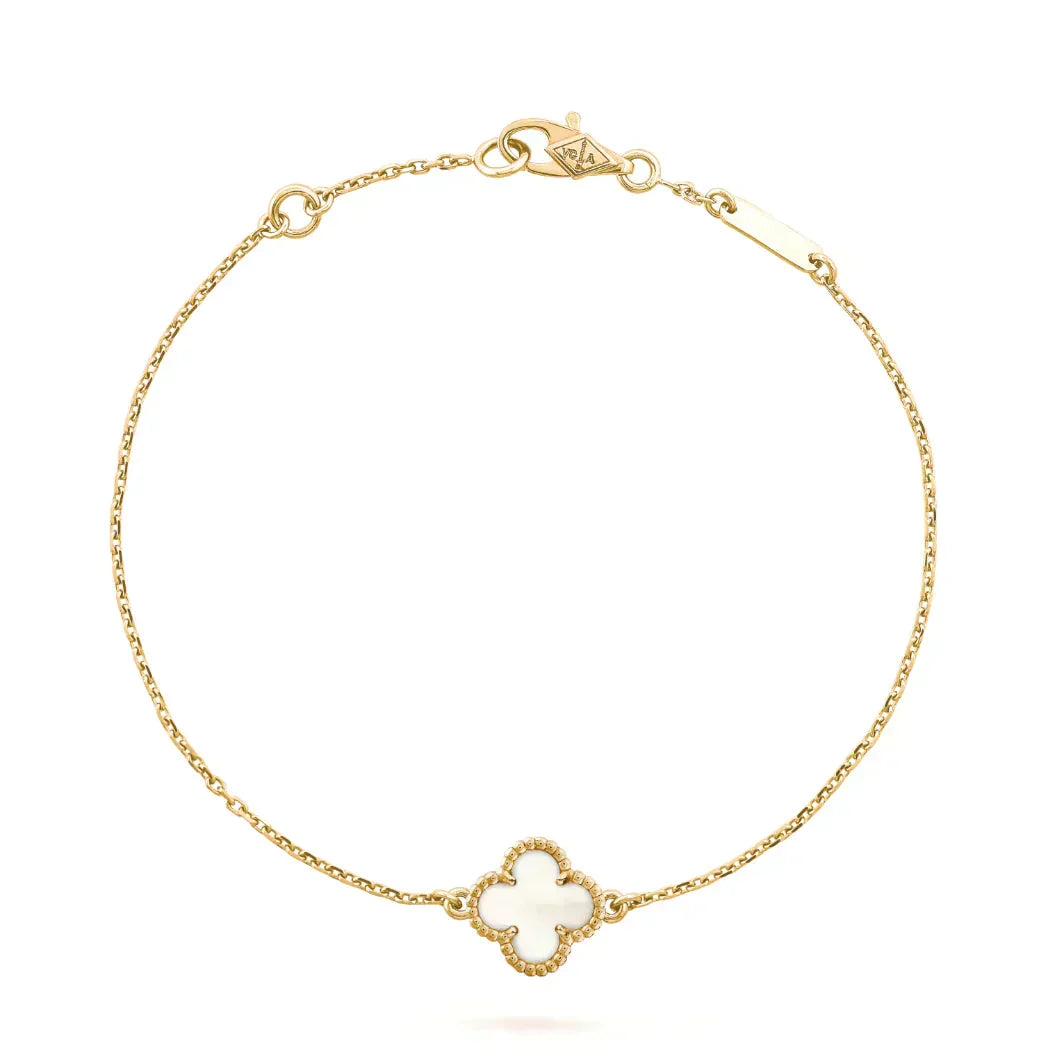 [Eterna Jewels]CLOVER WHITE MOP SINGLE FLOWER BRACELET