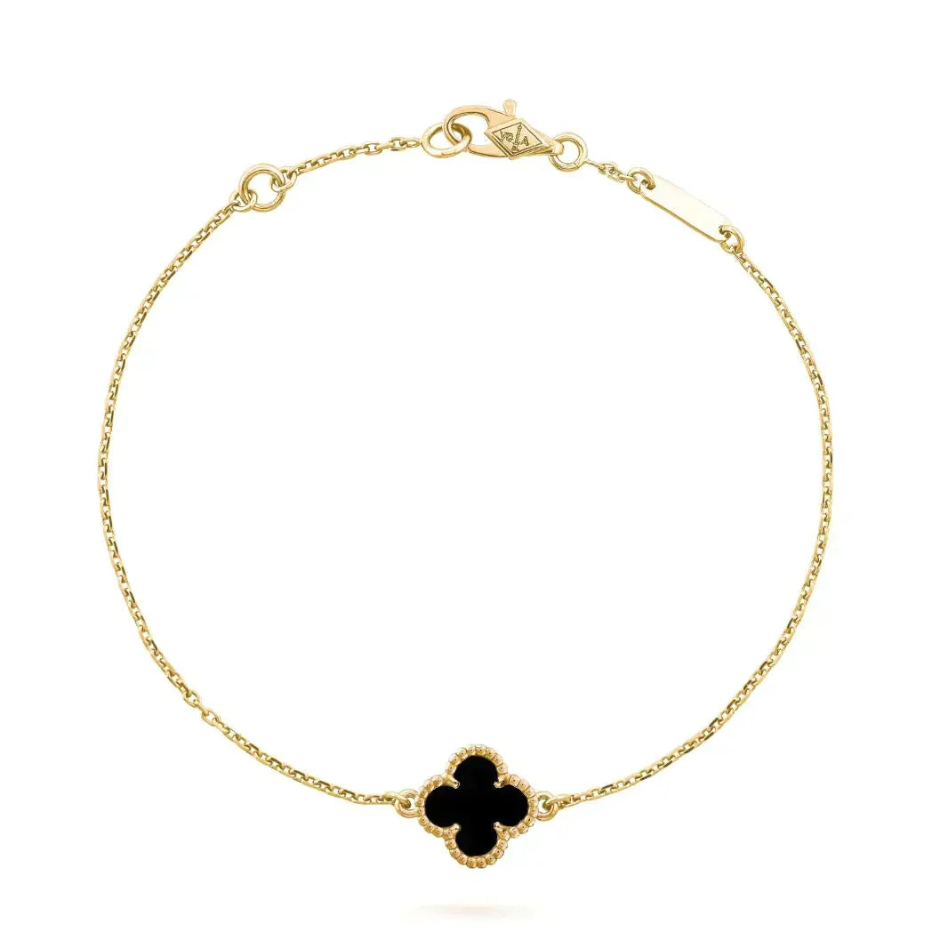 [Eterna Jewels]CLOVER ONYX SINGLE FLOWER BRACELET
