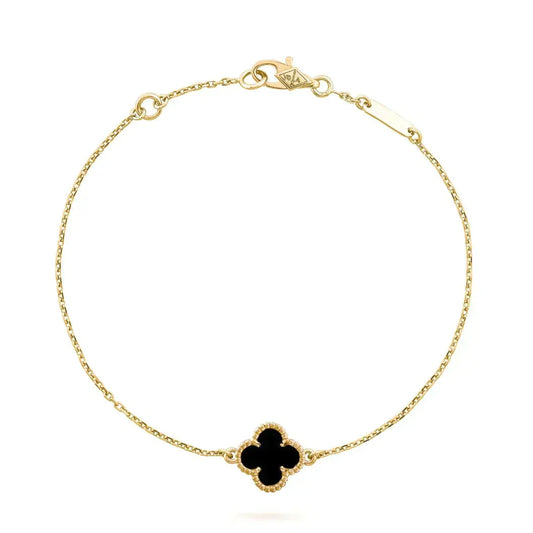 [Eterna Jewels]CLOVER ONYX SINGLE FLOWER BRACELET
