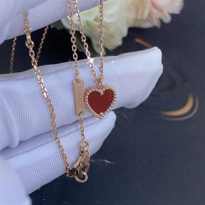 [Eterna Jewels]SWEET CLOVER CARNELIAN HEART NECKLACE