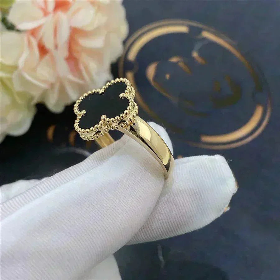 [Eterna Jewels]CLOVER ONYX RING
