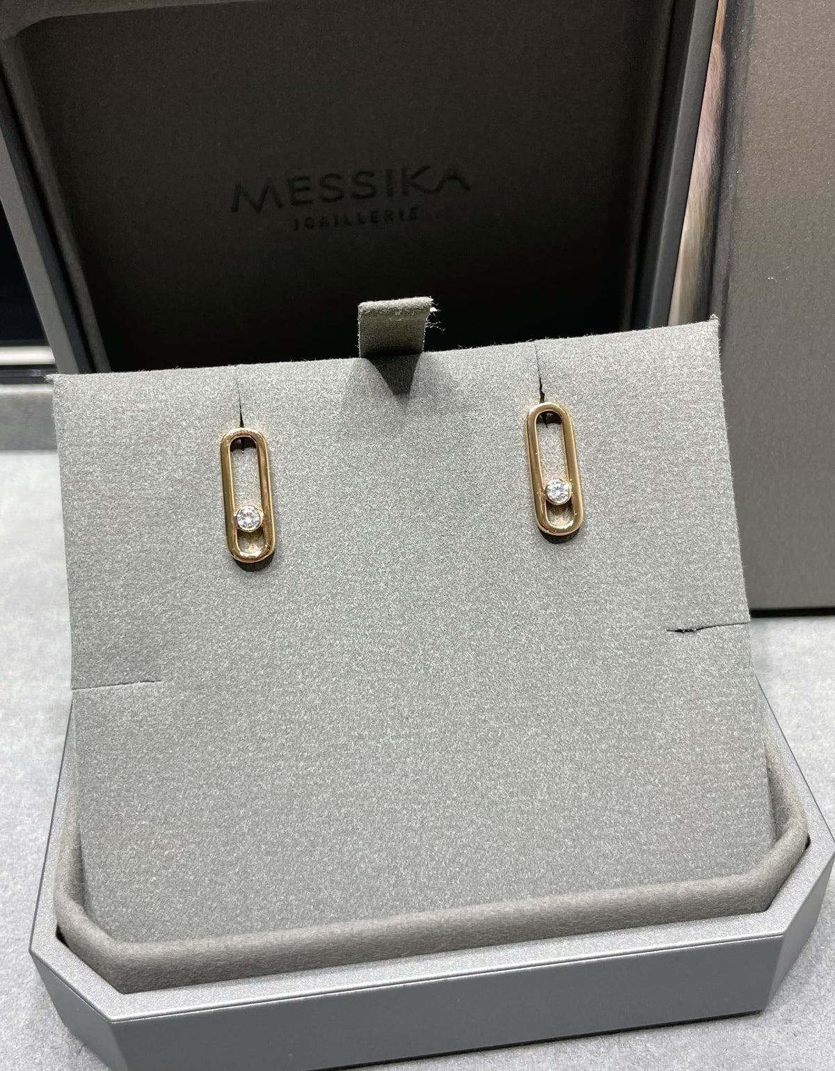 [Eterna Jewels]MOVE UNO SMALL 1 DIAMOND EARRINGS