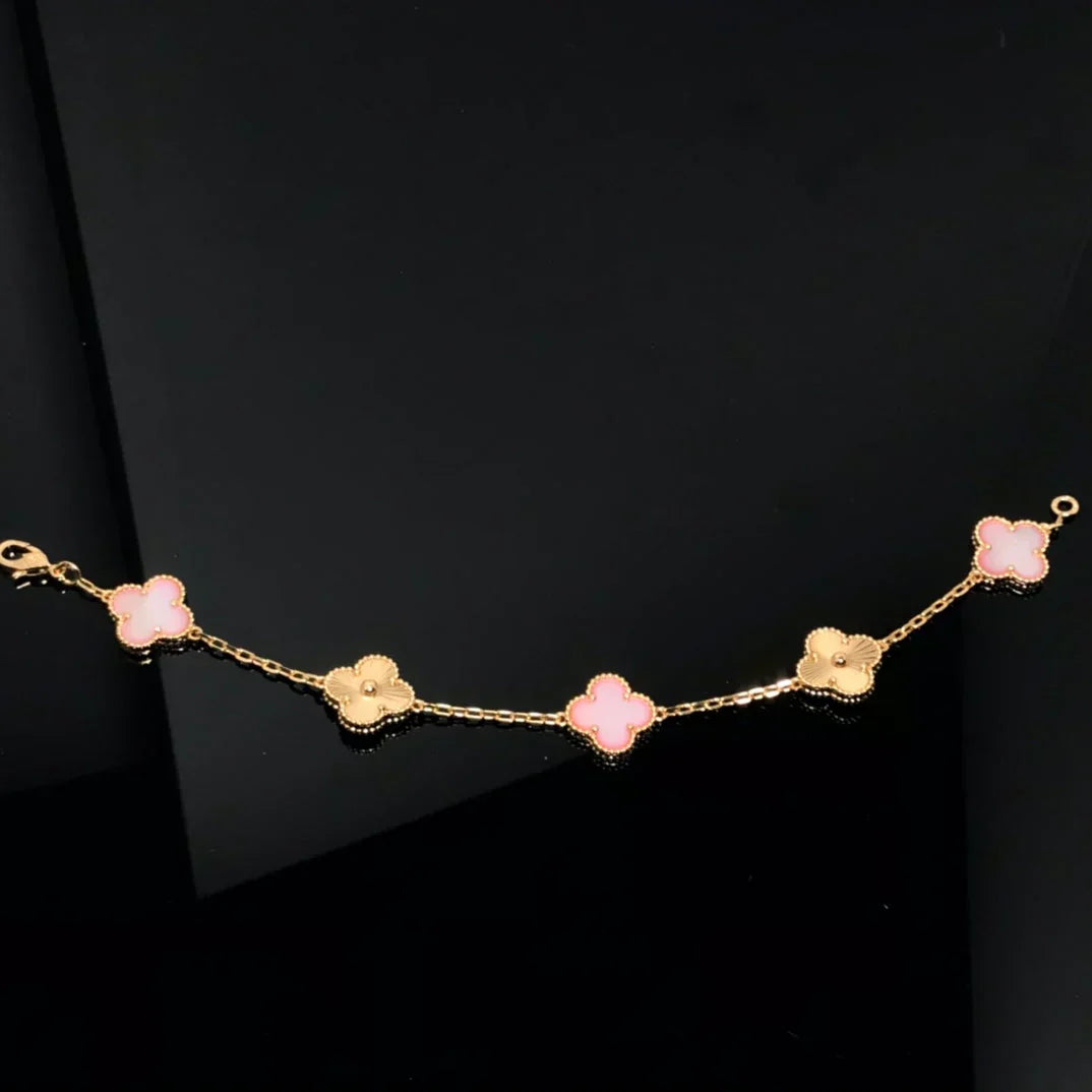 [Eterna Jewels] CLOVER 5 MOTIFS  PINK MOP BRACELET COLLECTION