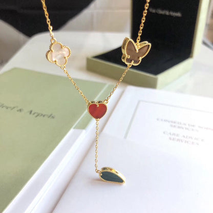 [Eterna Jewels]LUCKY SPRING 4 MOTIFS ROSE GOLD NECKLACE