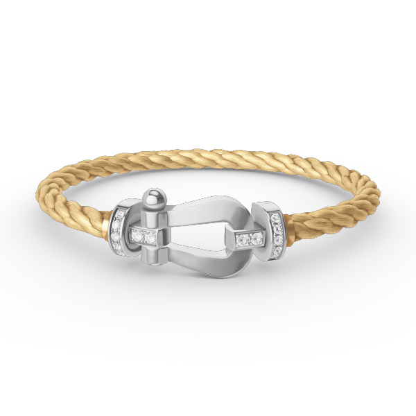 [Eterna Jewels]FORCE LARGE HORSESHOE HALF DIAMOND BRACELET SILVER