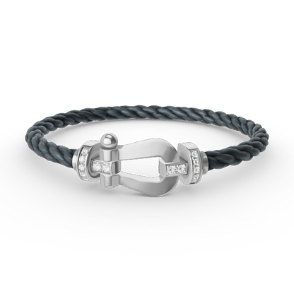 [Eterna Jewels]FORCE LARGE HORSESHOE HALF DIAMOND BRACELET SILVER