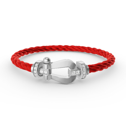 [Eterna Jewels]FORCE LARGE HORSESHOE HALF DIAMOND BRACELET SILVER