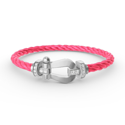 [Eterna Jewels]FORCE LARGE HORSESHOE HALF DIAMOND BRACELET SILVER