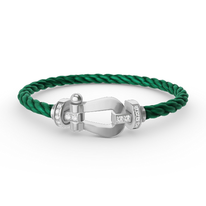 [Eterna Jewels]FORCE LARGE HORSESHOE HALF DIAMOND BRACELET SILVER